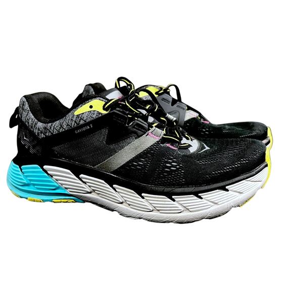 Men's Hoka One One Gaviota 2 Running Shoes - Black/Gray- Size 8.5 - $150 Retail - Picture 1 of 8